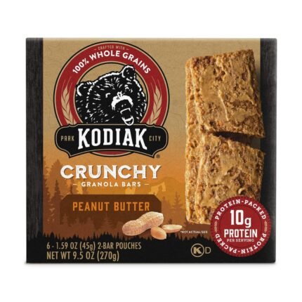 Kodiak Crunchy Granola Bars, Peanut Butter, 9.5 Oz