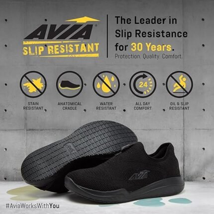avia avi breeze slip on shoes for men black dark grey 9