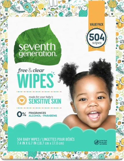 seventh generation baby wipes free & clear 504 count pack