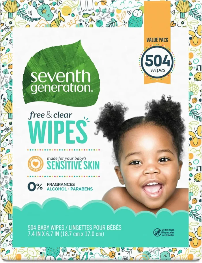 seventh generation baby wipes free & clear 504 count pack