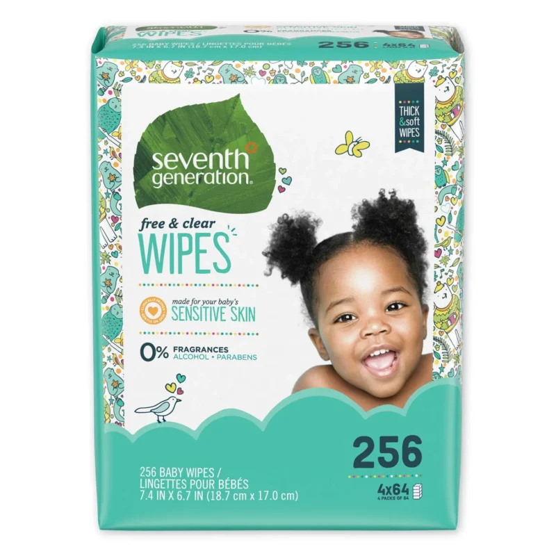seventh generation baby wipes free & clear 256 count refill pack