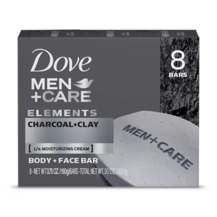 Dove Men Care Charcoal Clay Body & Face Bar 3.75 oz 8-Pack