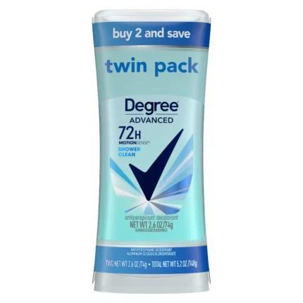 degree women shower clean antiperspirant 2.6 oz twin pack
