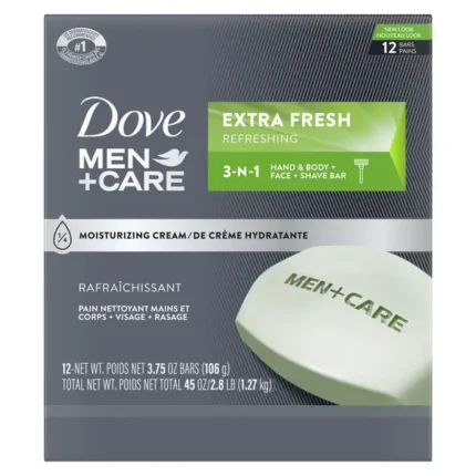 Dove Men Care Extra Fresh Body & Face Bar 3.75 oz 12-Pack