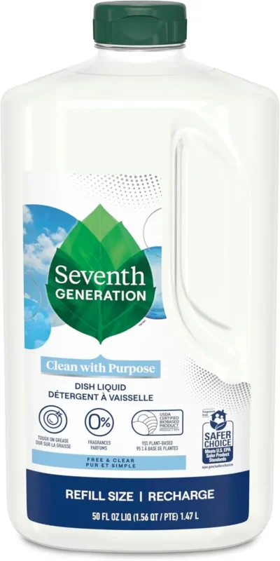 seventh generation dishwashing liquid free & clear 50 oz