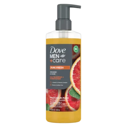 Dove Men Care Pro Fresh 2 in 1 Shampoo and Conditioner 17.5oz