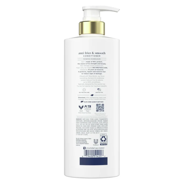 dove conditioner anti frizz smooth 18oz with pump
