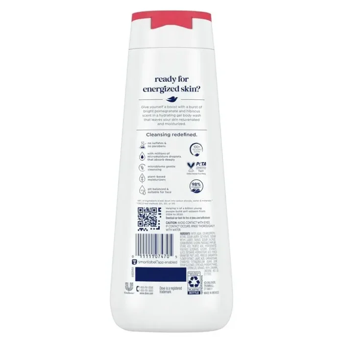 dove body wash pomegranate & hibiscus 20 oz