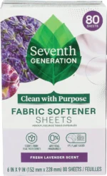 seventh generation fabric softener sheets lavender 80 count pack