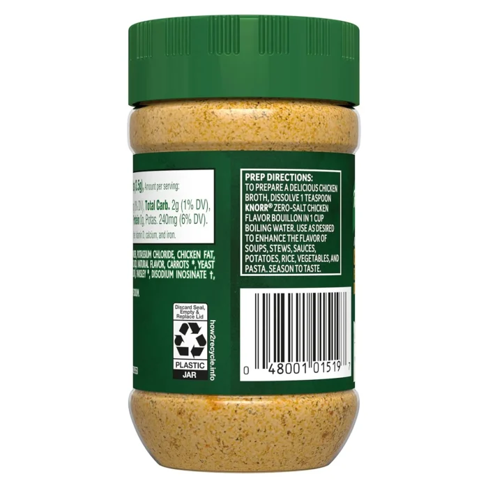 Knorr Chicken Flavor Bouillon Zero Salt 2.6 oz - Image 2