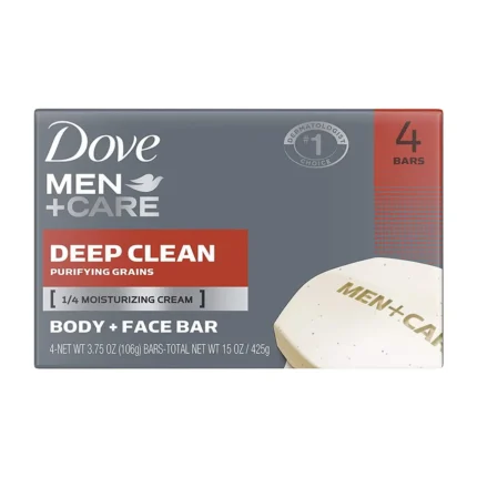 Dove Men Care Deep Clean Body & Face Bar 3.75 oz 4-Pack
