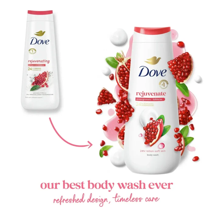dove body wash pomegranate & hibiscus 20 oz