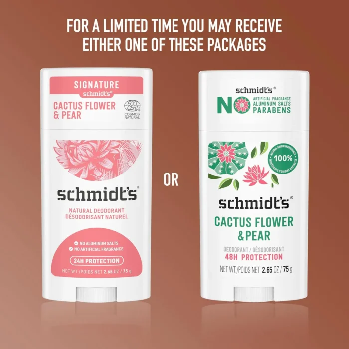 schmidts deodorant cactus flower & pear 2.65 oz