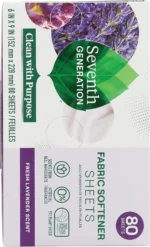 seventh generation fabric softener sheets lavender 80 count pack