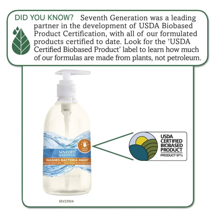 seventh generation liquid hand wash fresh lemon & lemon & tea tree 12 oz