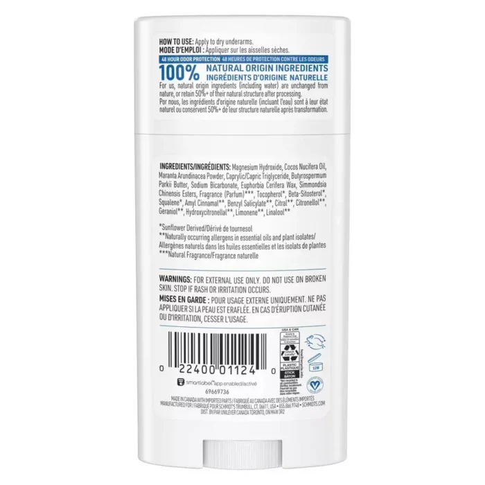 schmidts deodorant fresh rain & birch 2.65 oz