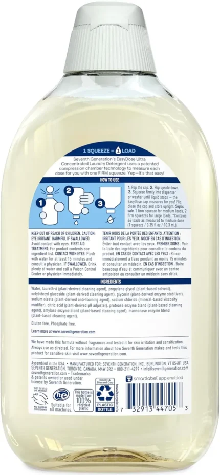 seventh generation laundry detegent free & clear 23.1 oz