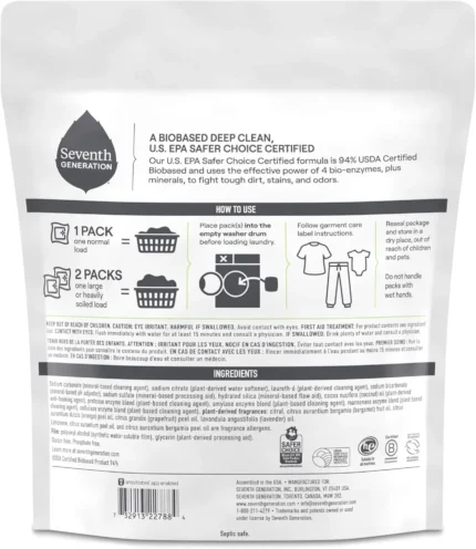 seventh generation laundry detergent packs fresh citrus 42 count