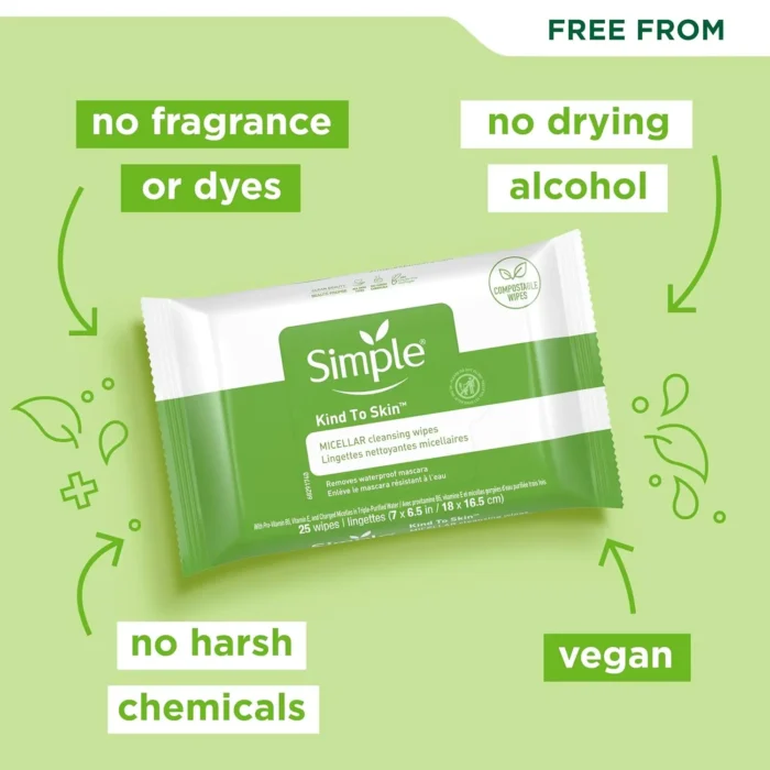 simple micellar cleansing wipes original 25 ct pack