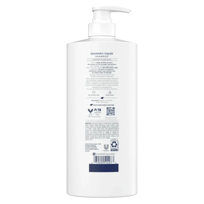 dove shampoo intensive repair 28oz with pump