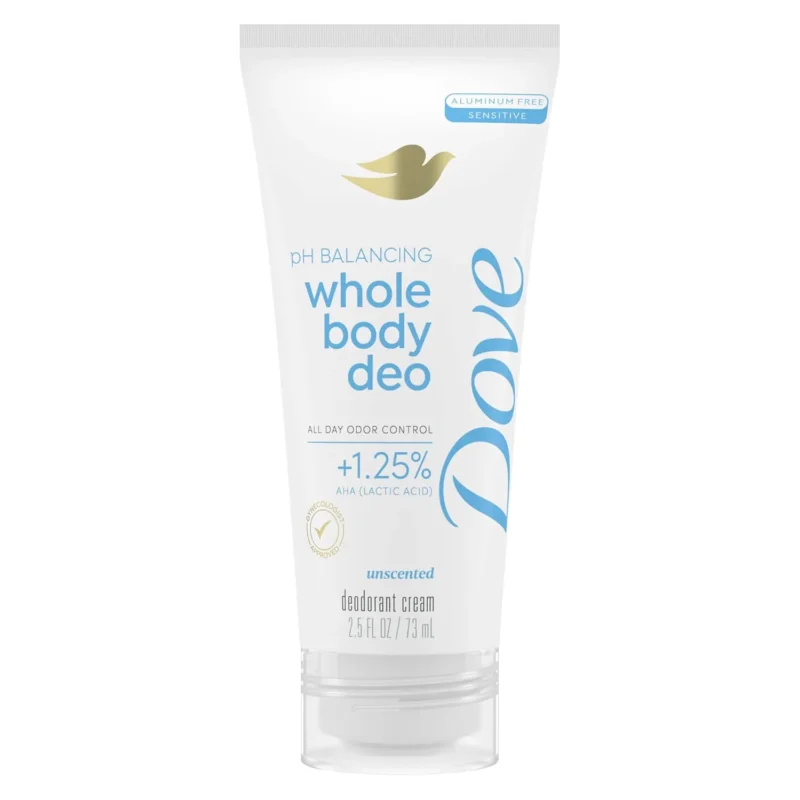 dove whole body deodorant cream unscented 2.5 oz