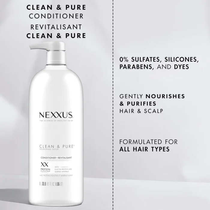 ​Nexxus Clean & Pure Conditioner with Pump 33.8 oz - Image 3