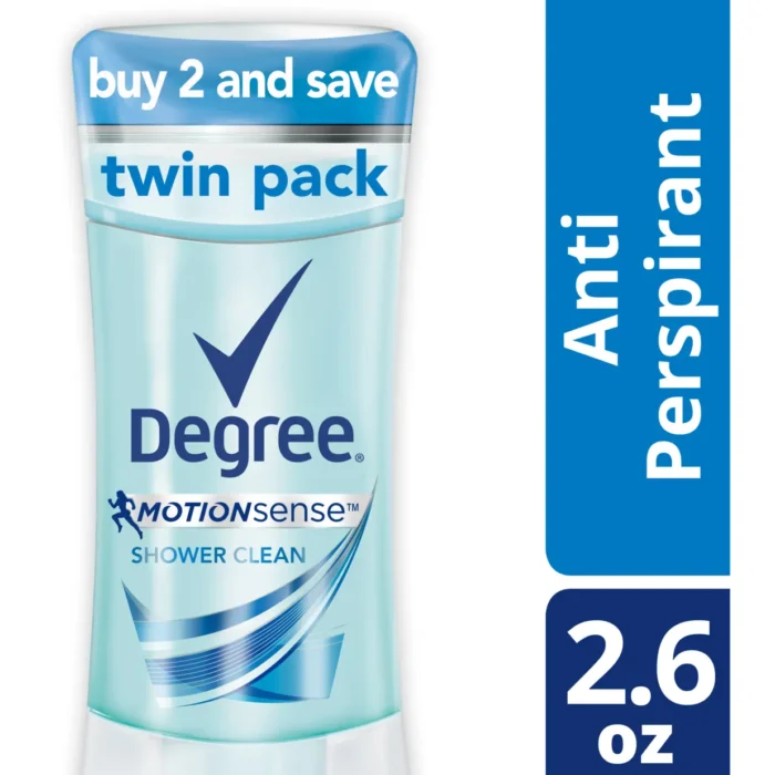 degree women shower clean antiperspirant 2.6 oz twin pack
