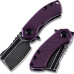 KANSEPT Korvid Cleaver 1.45" Pocket Knife, Dark Purple