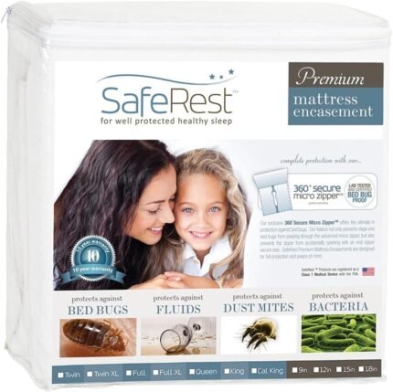 SafeRest Zippered Mattress Protector, 9"-12"