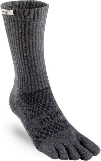 Injinji TRAIL Midweight Crew Coolmax Socks, Granite, M
