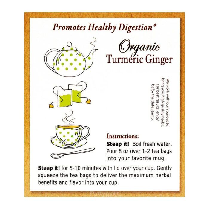 Tadin Turmeric Ginger Herbal Tea, 20 Ct 1.05 Oz - Image 4