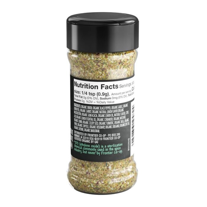 frontier co op organic lemon pepper seasoning 2.5 oz
