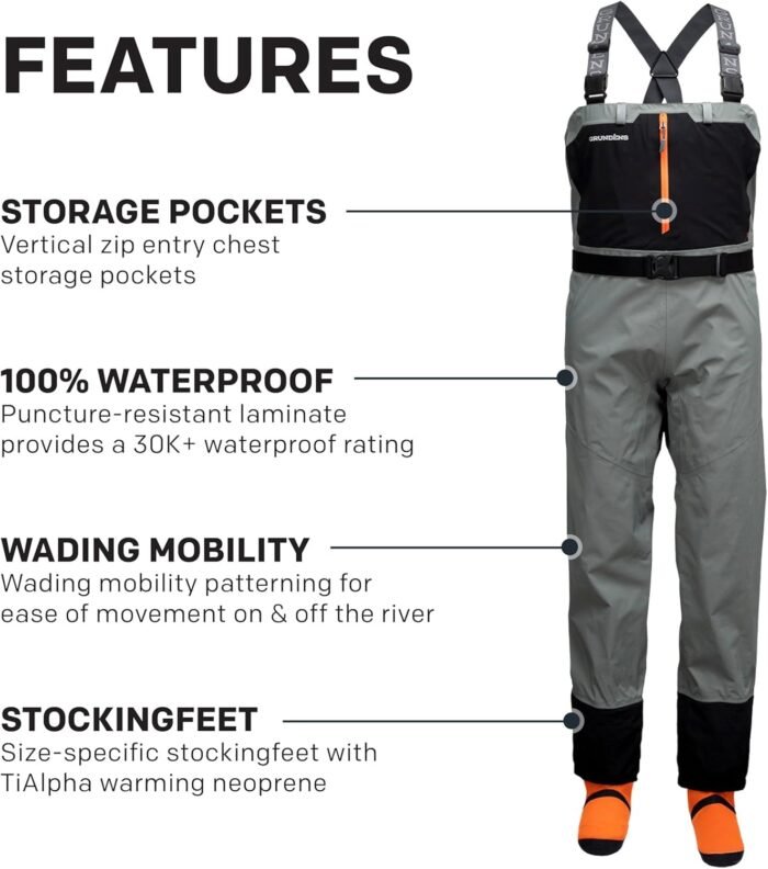 grundens mens bedrock stockingfoot wader medium