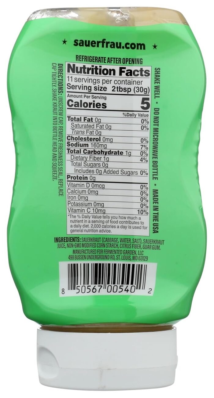 sauer frau squeezable sauerkraut classic 12 oz