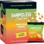 shameless snacks super wild worms gummies 1.8 oz pack