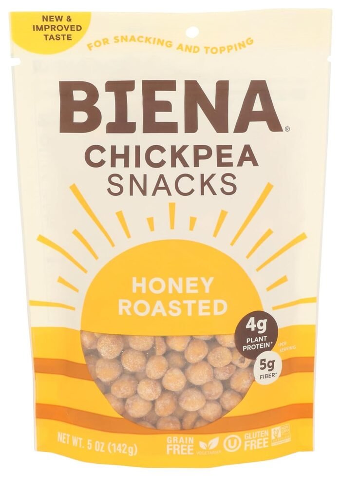 biena chickpea snacks honey roasted 5 oz pack