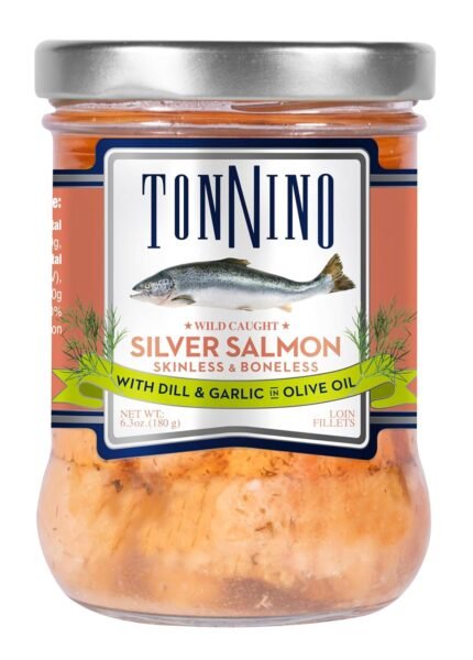 Tonnino Silver Salmon with Dill & Garlic in Olive Oil, 6.3 Oz