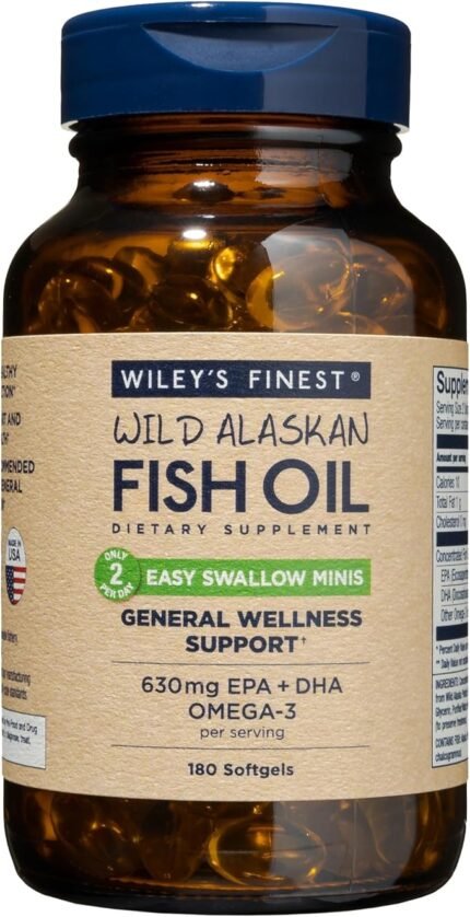 Wiley's Finest Wild Alaskan Fish Oil Easy Swallow Minis, 180 Ct