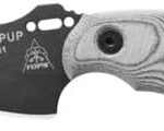 TOPS Wolf Pup Fixed Blade Full Tang, Black Traction