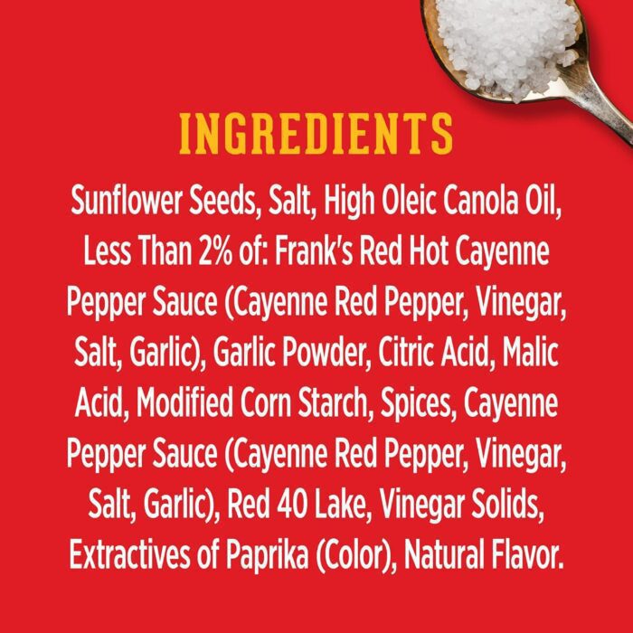 DAVID Frank's Red Hot, Roasted and Salted Redhot Sunflower Seeds, 5.25 Oz - Image 3