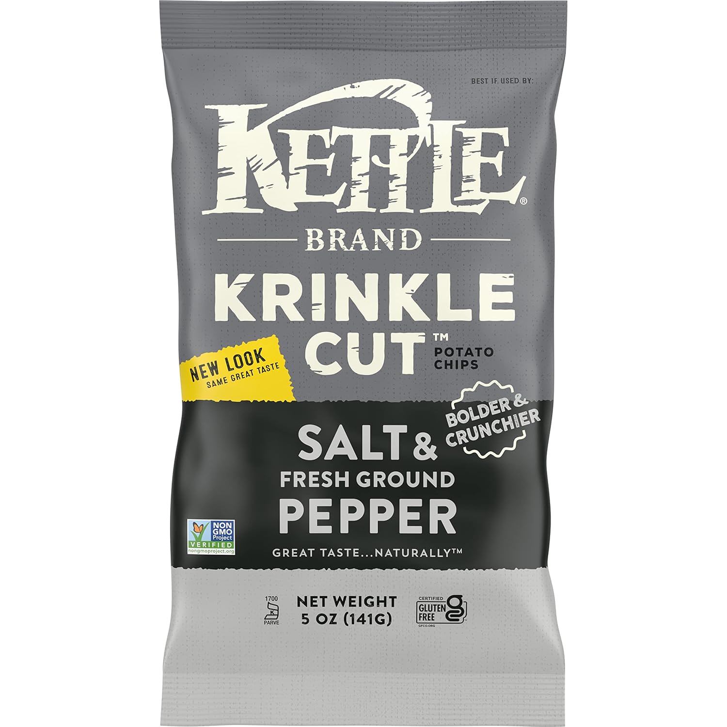 81pj+2nvFGL._SL1500_ Kettle Potato Chips Krinkle Salt & Fresh Ground Pepper, 5 Oz - Image 1