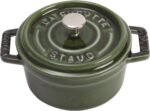 Staub Cast Iron 0.25 Qt Mini Round Cocotte, Basil