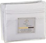 Clara Clark Bed Sheet Sets with Elastic Straps, King, White - Image 5