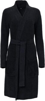 Barefoot Dreams CozyChic Lite Ribbed Robe, Black, L/XL