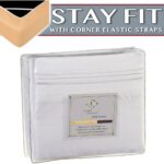 Clara Clark Bed Sheet Sets with Elastic Straps, King, White