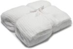 Barefoot Dreams CC Ribbed Bed Blanket, White, Full/Queen