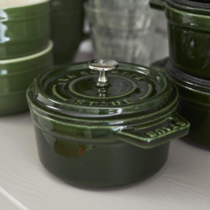 Staub Cast Iron 0.25 Qt Mini Round Cocotte, Basil - Image 5