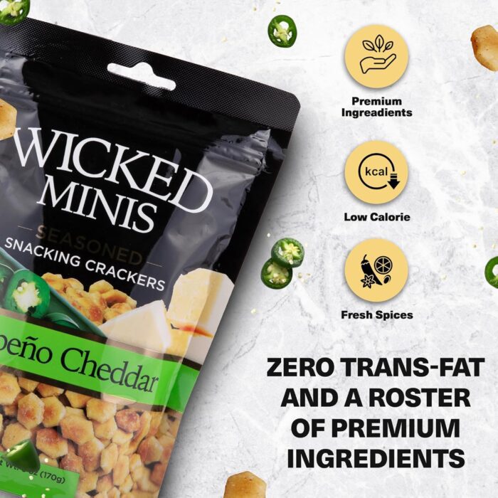 Wicked Minis Snacking Crackers, Jalapeño Cheddar, 6 Oz - Image 3