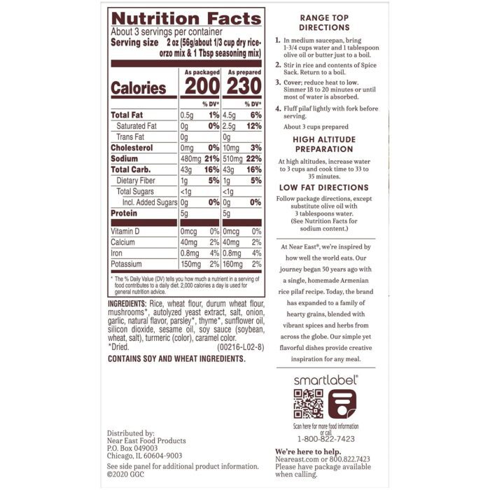 Near East Rice Pilaf Mix Wild Mushroom & Herb, 6.3 Oz - Image 2