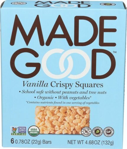 MadeGood Vanilla Crispy Squares Snacks, 0.78 Oz